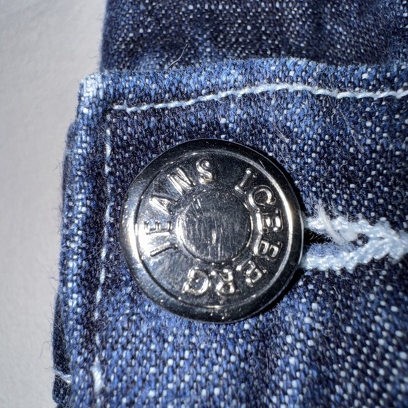 Vintage Iceberg History Jean Shorts Mens 32 Kung Fu Scooby Blue Dark Wash Skater - Picture 11 of 11